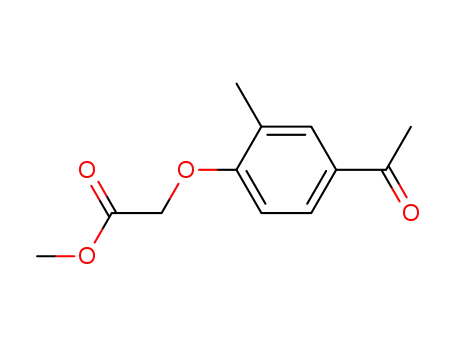 Molecular Structure of 166953-80-6 (Acetic acid, 2-(4-acetyl-2-methylphenoxy)-, methyl ester)