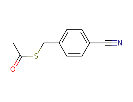 Molecular Structure of 643750-00-9 (Thioacetic acid S-(4-cyano-benzyl) ester)
