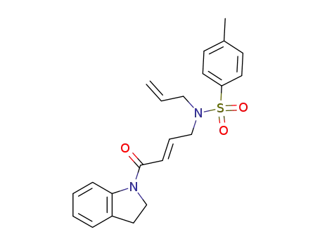 Molecular Structure of 686348-77-6 (1H-Indole,
2,3-dihydro-1-[(2E)-4-[[(4-methylphenyl)sulfonyl]-2-propenylamino]-1-ox
o-2-butenyl]-)