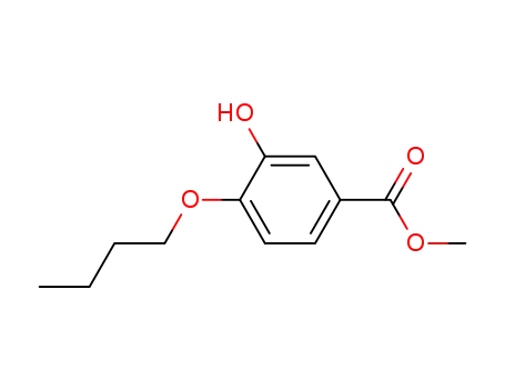 Molecular Structure of 849029-93-2 (Benzoic acid, 4-butoxy-3-hydroxy-, methyl ester)