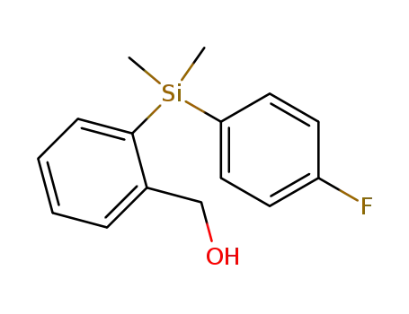 Molecular Structure of 853955-70-1 (2-[(4-Fluorophenyl)dimethylsilyl]benzyl alcohol, 95%)