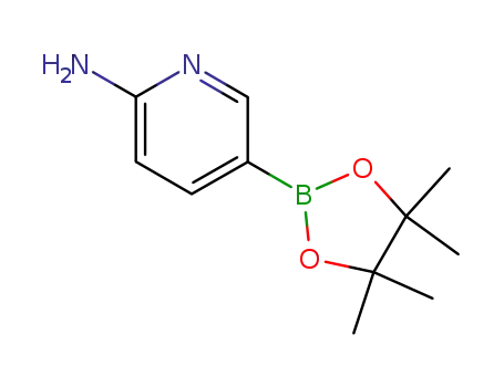 Molecular Structure of 827614-64-2 (2-AMINO-5-(4,4,5,5-TETRAMETHYL-1,3,2-DIOXABOROLAN-2-YL)PYRIDINE)