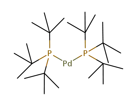 Molecular Structure of 53199-31-8 (Bis(tri-tert-butylphosphine)palladium(0))