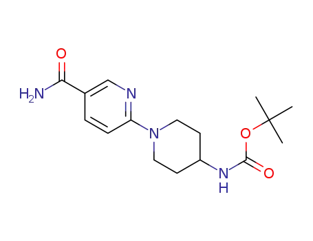 Molecular Structure of 252577-79-0 (Carbamic acid, [1-[5-(aminocarbonyl)-2-pyridinyl]-4-piperidinyl]-,
1,1-dimethylethyl ester)