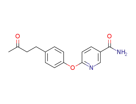 Molecular Structure of 189120-09-0 (3-Pyridinecarboxamide, 6-[4-(3-oxobutyl)phenoxy]-)