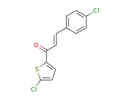 Molecular Structure of 96583-49-2 (3-(4-CHLOROPHENYL)-1-(5-CHLORO-2-THIENYL)PROP-2-EN-1-ONE)
