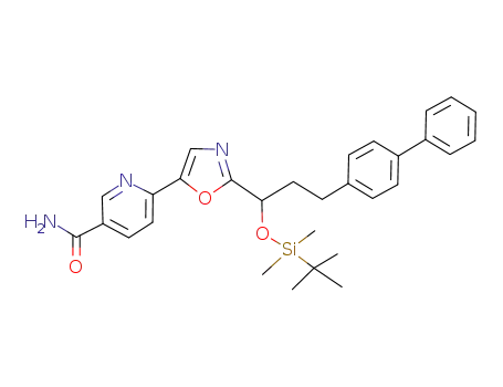 6-(2-(3-(biphenyl-4-yl)-1-(tert-butyldimethylsilyloxy)propyl)oxazol-5-yl)pyridine-3-carboxamide