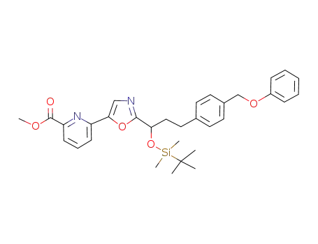 methyl 6-(2-(1-(tert-butyldimethylsilyloxy)-3-(4-(phenoxymethyl)phenyl)propyl)oxazol-5-yl)pyridine-2-carboxylate