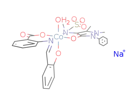(2,3-dimethyl-4-methyl-aminomethanesulphonate sodium-1-phenyl-3-pyrazoline-5-one)(2-hydroxybenzalidene-anthranilato)(H2O)cobalt(II)