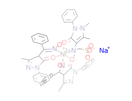 bis(4-benzoyloxime-3-methyl-1-phenyl-2-pyrazoline-5-ono)bis(2,3-dimethyl-4-methylaminomethanesulfonate sodium-1-phenyl-3-pyrazoline-5-one)nickel(II)