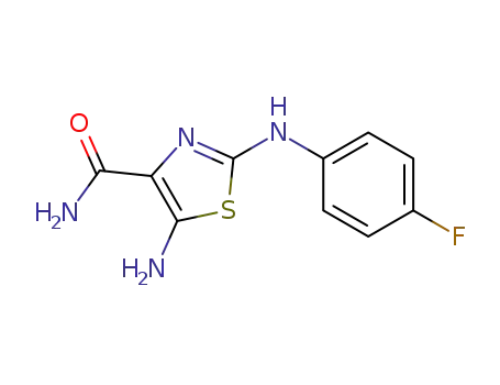 5-amino-2-(4-fluorophenylamino)thiazole-4-carboxamide