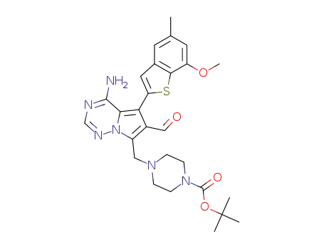 tert-butyl 4-{[4-amino-6-formyl-5-(7-methoxy-5-methyl-1-benzothiophen-2-yl)pyrrolo[2,1-f]-[1,2,4]triazin-7-yl]methyl}piperazine-1-carboxylate
