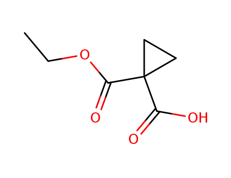 Molecular Structure of 3697-66-3 (1-(ethoxycarbonyl)cyclopropanecarboxylic acid)