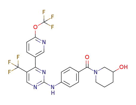 (3-hydroxypiperidin-1-yl)(4-((4-(6-(trifluoromethoxy)pyridin-3-yl)-5-(trifluoromethyl)pyrimidin-2-yl)amino)phenyl)methanone