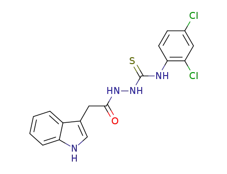 2-(2-(1H-indol-3-yl)acetyl)-N-(2,4-dichlorophenyl)hydrazincarbothioamide