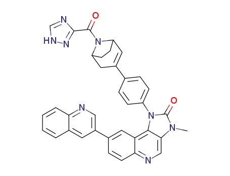 1-[4-(8-(1H-1,2,4-triazole-3-carbonyl)-8-azabicyclo-[3.2.1]-oct-3-en-3-yl)phenyl]-3-methyl-8-(quinolin-3-yl)-1H-imidazo-[4,5-c]-quinolin-2-(3H)-one