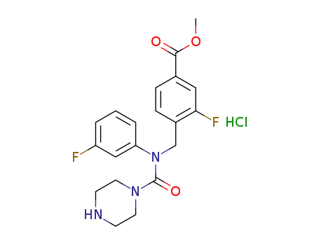 methyl 3-fluoro-4-((N-(3-fluorophenyl)piperazine-1-carboxamido)methyl)benzoate hydrochloride