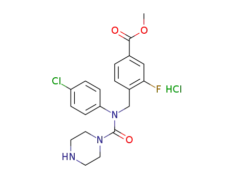 methyl 4-((N-(4-chlorophenyl)piperazine-1-carboxamido)methyl)-3-fluorobenzoate hydrochloride