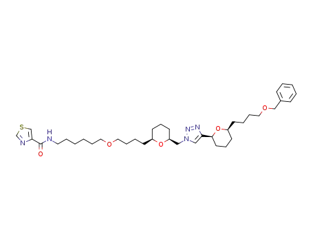 N-(6-(4-((2S,6S)-6-((4-((2S,6S)-6-(4-(benzyloxy)butyl)tetrahydro-2H-pyran-2-yl)-1H-1,2,3-triazol-1-yl)methyl)tetrahydro-2H-pyran-2-yl)butoxy)hexyl)thiazole-4-carboxamide