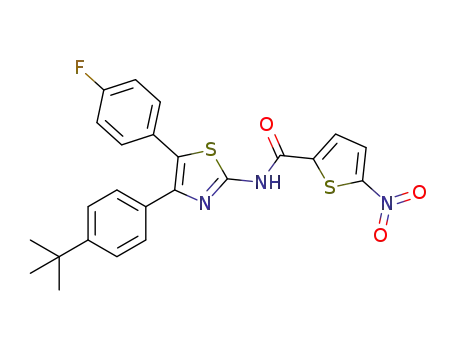 N-(4-(4-(tert-butyl)phenyl)-5-(4-fluorophenyl)thiazol-2-yl)-5-nitrothiophene-2-carboxamide