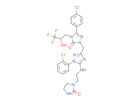 5-(4-chlorophenyl)-2-{[1-(2-chlorophenyl)-5-{[2-(2-oxoimidazolidin-1-yl)ethyl]amino}-1H-1,2,4-triazol-3-yl]methyl}-4-[(2S)-3,3,3-trifluoro-2-hydroxypropyl]-2,4-dihydro-3H-1,2,4-triazol-3 -one