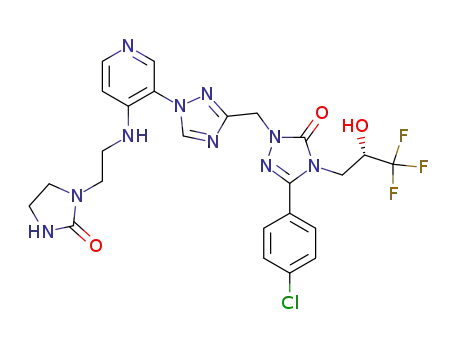 5-(4-chlorophenyl)-2-{[1-(4-{[2-(2-oxoimidazolidin-1-yl)ethyl]amino}pyridin-3-yl)-1H-1,2,4-triazol-3-yl]methyl}-4-[(2S)-3,3,3-trifluoro-2-hydroxypropyl]-2,4-dihydro-3H-1,2,4-triazol-3-one