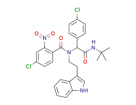 N-(2-(1H-indol-3-yl)ethyl)-N-(2-(tert-butylamino)-1-(4-chlorophenyl)-2-oxoethyl)-4-chloro-2-nitrobenzamide