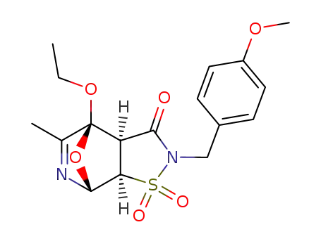 4α-Ethoxy-3aα,4,7α,7aα-tetrahydro-2-(4-methoxybenzyl)-5-methyl-4,7-epoxyisothiazolo<5,4-c>pyridin-3(2H)-one 1,1 Dioxide