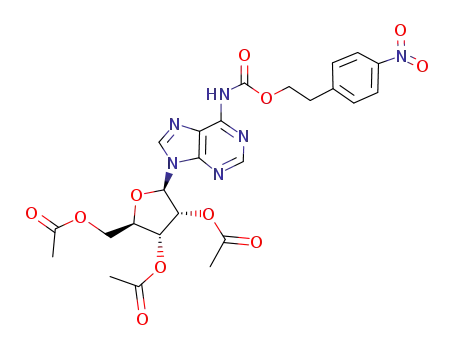 Molecular Structure of 88091-72-9 (Adenosine, N-[[2-(4-nitrophenyl)ethoxy]carbonyl]-, 2',3',5'-triacetate)