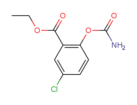 Molecular Structure of 88599-38-6 (ethyl 2-(carbamoyloxy)-5-chlorobenzoate)