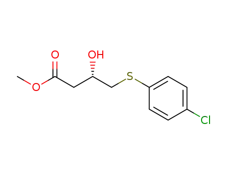 Molecular Structure of 114607-86-2 (Butanoic acid, 4-[(4-chlorophenyl)thio]-3-hydroxy-, methyl ester, (S)-)