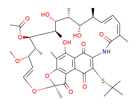 3-tert-butylsulfanyl-O1,O4-didehydro-rifamycin