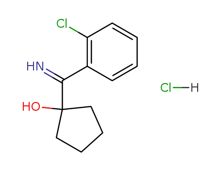 Molecular Structure of 79499-58-4 (Cyclopentanol, 1-[(2-chlorophenyl)iminomethyl]-, hydrochloride)