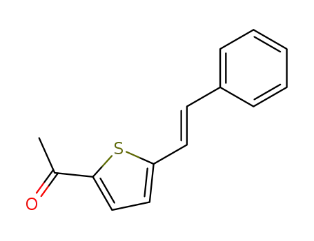 Molecular Structure of 125972-78-3 (Ethanone, 1-[5-(2-phenylethenyl)-2-thienyl]-, (E)-)