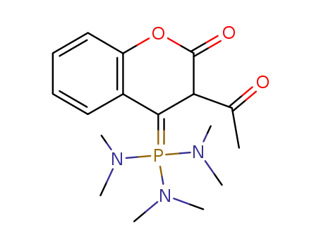 trisdimethylamino 2-acetyl (3H)benzo[b](1H-3-oxo-pyran-1-yl)phosphorane