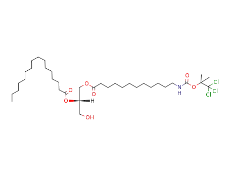 Hexadecanoic acid (S)-1-hydroxymethyl-2-[12-(2,2,2-trichloro-1,1-dimethyl-ethoxycarbonylamino)-dodecanoyloxy]-ethyl ester