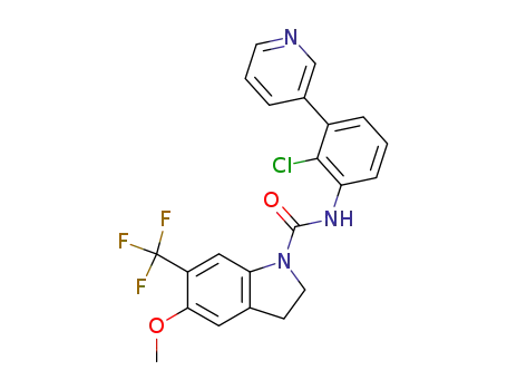 5-methoxy-6-trifluoromethyl-2,3-dihydro-indole-1-carboxylic acid (2-chloro-3-pyridin-3-yl-phenyl)-amide