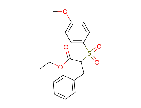 Molecular Structure of 212768-73-5 (Benzenepropanoic acid, a-[(4-methoxyphenyl)sulfonyl]-, ethyl ester)