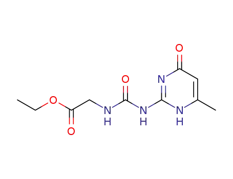 Molecular Structure of 583040-82-8 (Glycine, N-[[(1,4-dihydro-6-methyl-4-oxo-2-pyrimidinyl)amino]carbonyl]-,
ethyl ester)