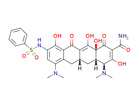 (4S,4aS,5aR,12aS)-9-Benzenesulfonylamino-4,7-bis-dimethylamino-3,10,12,12a-tetrahydroxy-1,11-dioxo-1,4,4a,5,5a,6,11,12a-octahydro-naphthacene-2-carboxylic acid amide