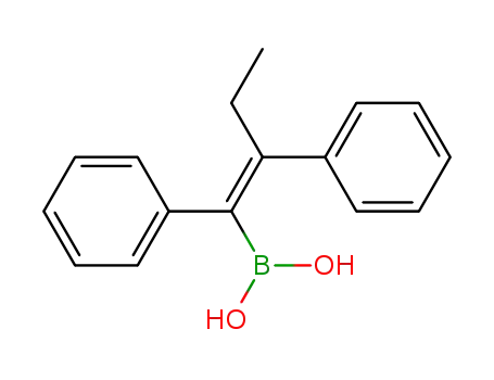 Molecular Structure of 918793-63-2 (Boronic acid, B-[(1E)-1,2-diphenyl-1-buten-1-yl]-)