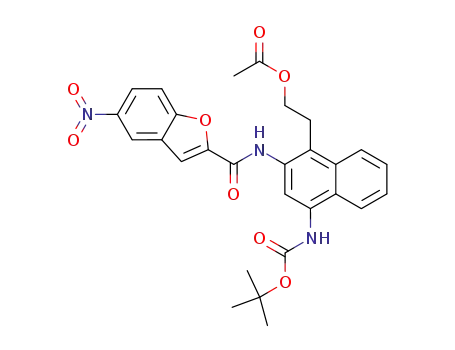 2-[4-(N-t-butoxycarbonylamino)-2-(5-nitrobenzofuran-2-carboxamido)naphthalen-1-yl]ethyl acetate