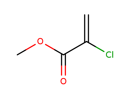 80-63-7,Methyl 2-chloro-2-propenoate,Acrylicacid, 2-chloro-, methyl ester (6CI,7CI,8CI); 2-Chloroacrylic acid methyl ester;Methyl 2-chloro-2-propenoate; Methyl 2-chloroacrylate; Methyl2-chloropropenoate; Methyl a-chloroacrylate; NSC 32608