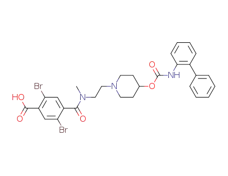 N-{2-[4-(Biphenyl-2-ylcarbamoyloxy)piperidin-1-yl]ethyl}-2,5-dibromo-N-methylterephthalamic Acid