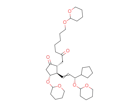 1,11α,15S-tris(tetrahydropyran-2-yloxy)-15-cyclopentyl-16,17,18,19,20-pentanorprost-trans-13-ene-6,9-dione
