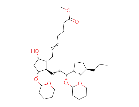 Methyl 9α-hydroxy-11α,15 S-bis(2-tetrahydropyranyloxy)-15-(3-propylcyclopentyl)-16,17,18,19,20-pentanorprosta-cis-5,trans-13-dienoate