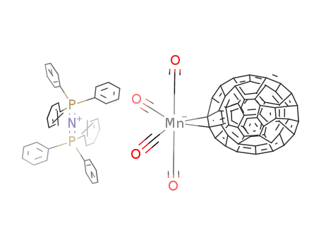 (bis(triphenylphosphoranylidene)ammonium)[Mn(CO)4(η(2)-C60)]