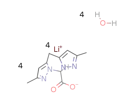 [{Li(bis(3,5-dimethylpyrazol-1-yl)acetate)(H2O)}4]