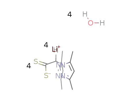 tetra[(bis(1,3-dimethylpyrazol-1-yl)dithioacetate)aqualithium]