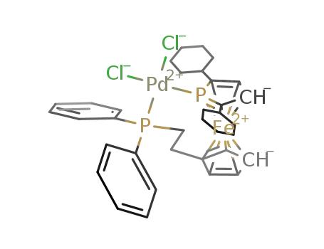 dichloro[1'-[2-(diphenylphosphino)ethyl]-2,5-dicyclohexyl-1-phosphaferrocene]palladium(II)